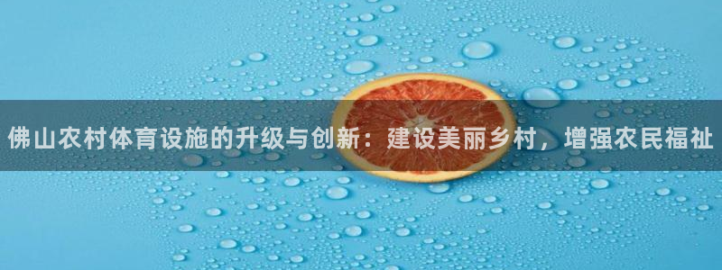 意昂体育4软件：佛山农村体育设施的升级与创新：建设美丽乡村，
