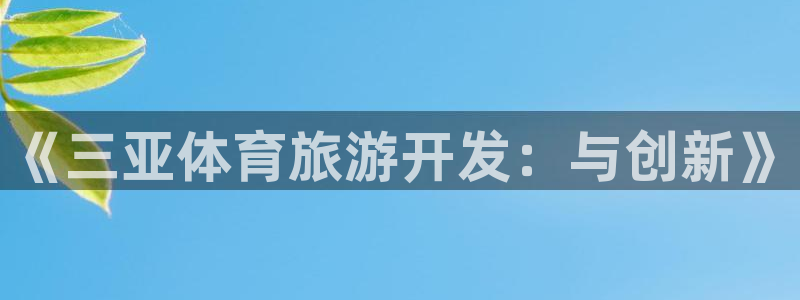 意昂4科技：《三亚体育旅游开发：与创新》